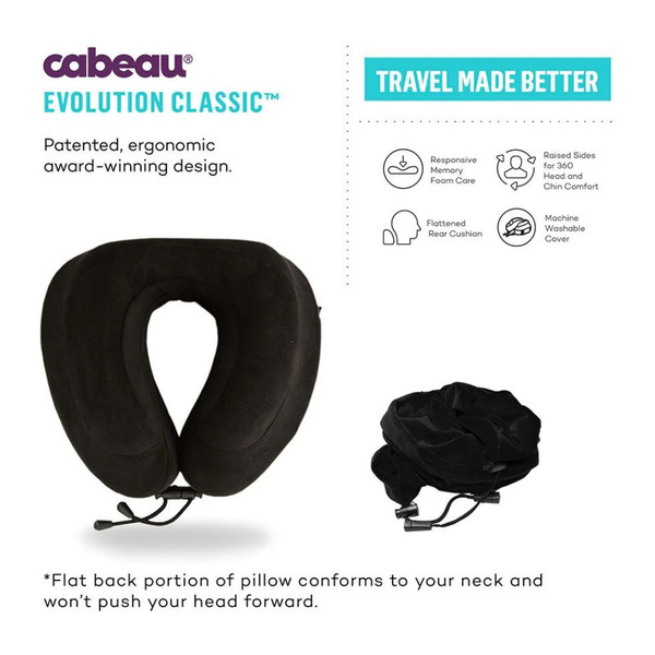 Cabeau Evolution Classic 100% Memory Foam Travel Neck Pillow product image