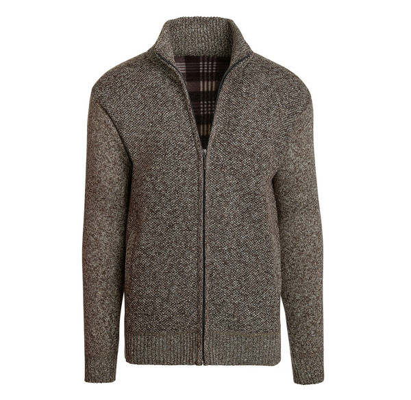 Men's Casual Fleece Lined Full-Zip Sweater Jacket product image