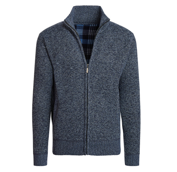 Men's Casual Fleece Lined Full-Zip Sweater Jacket product image