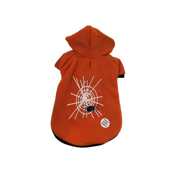 Petco Bootique Light Up Web Orange Hoodie Sweater for Dogs - Medium product image
