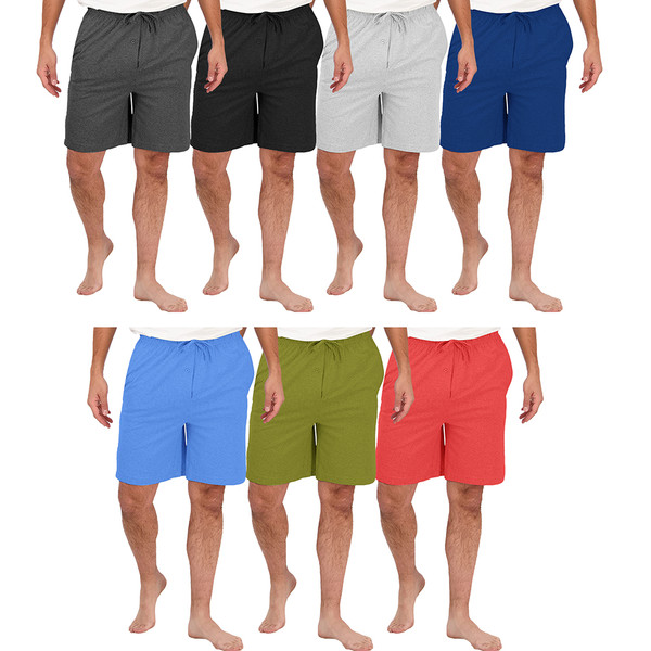 Men's Ultra-Soft Jersey Knit Sleep Lounge Pajama Shorts for Sleepwear (3-Pack) product image