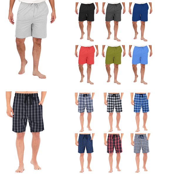 Men's Ultra-Soft Jersey Knit Sleep Lounge Pajama Shorts for Sleepwear (3-Pack) product image