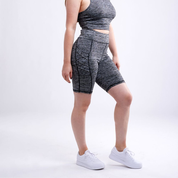 Crisscross High-Waisted Workout Shorts with Pockets product image