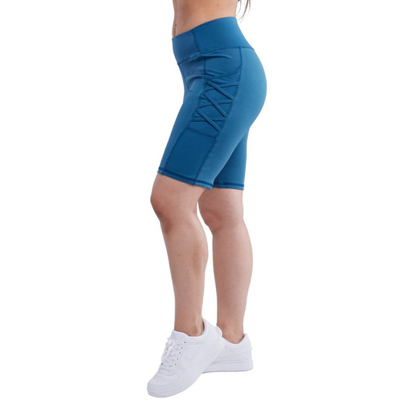 Crisscross High-Waisted Workout Shorts with Pockets product image