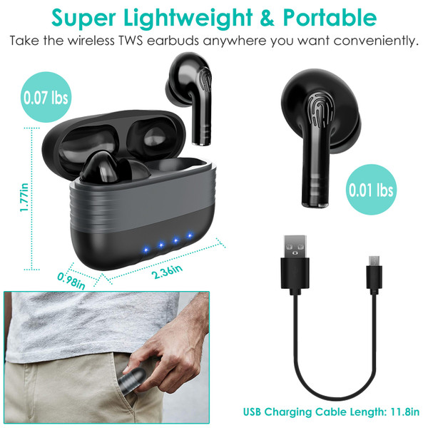 iNova™ True Wireless Sports Earbud Headphones with Charging Case product image