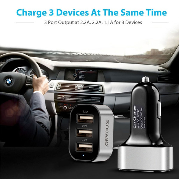 KOCASO® 3-Port 30W High-Speed Car Charger Adapter product image