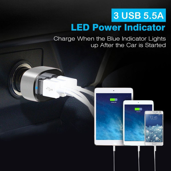 KOCASO® 3-Port 30W High-Speed Car Charger Adapter product image