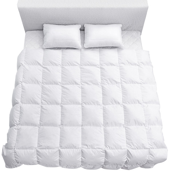 All Season Box Stitched Down Alternative White Comforter product image