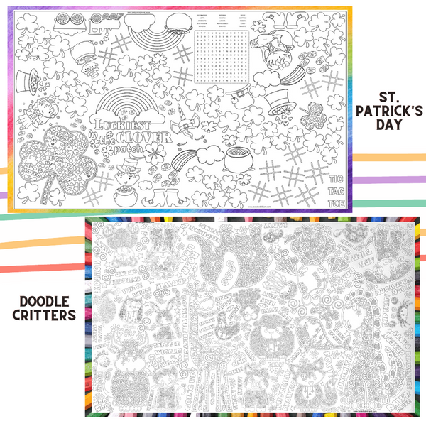 St. Patrick's Day or Doodle Critter 30" x 50" Coloring Page (2-Pack) product image