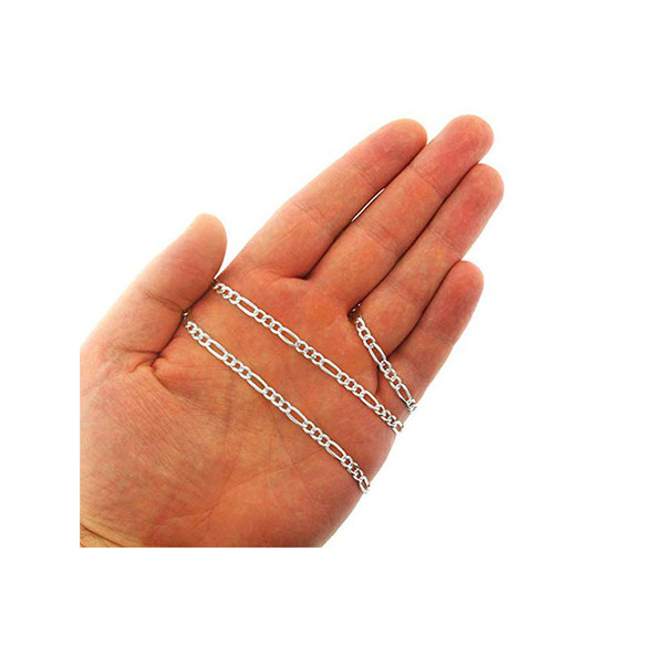 Solid .925 Sterling Silver 3 mm Italian Figaro Link Chain product image