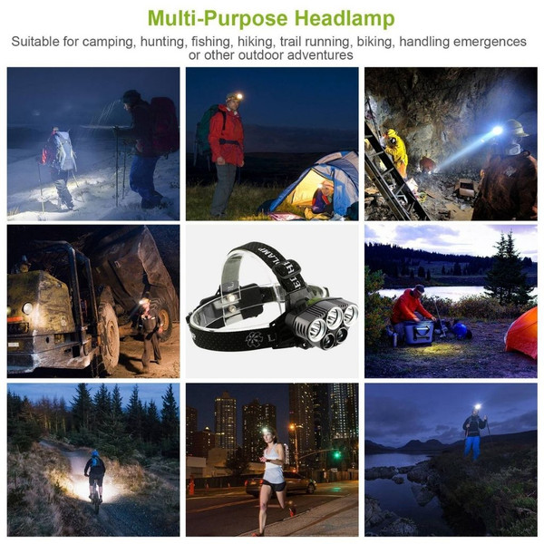 20,000-Lumen Headlamp with 5 LED Bulbs & Rechargeable Batteries product image
