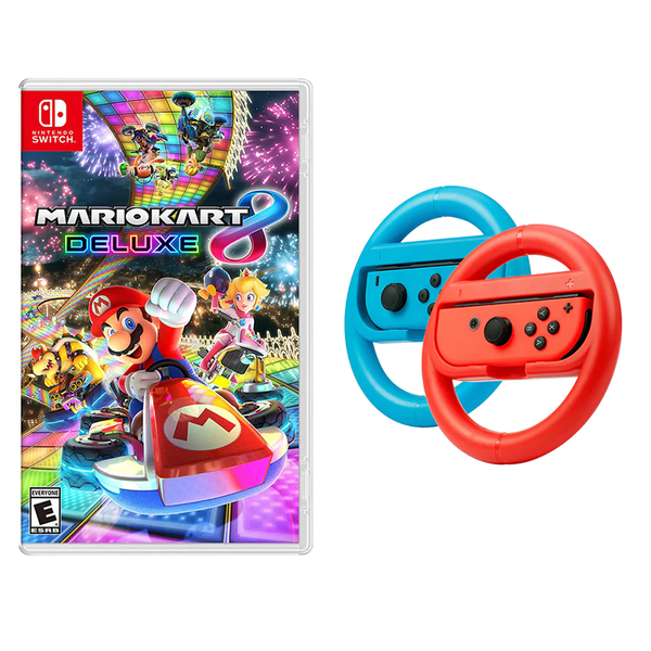 Mario Kart® 8 Deluxe for Nintendo Switch® with Joy-Con® Steering Wheel Set product image