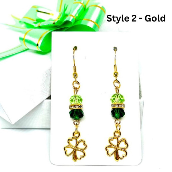Handcrafted St. Patrick's Day Shamrock Dangle Earrings product image
