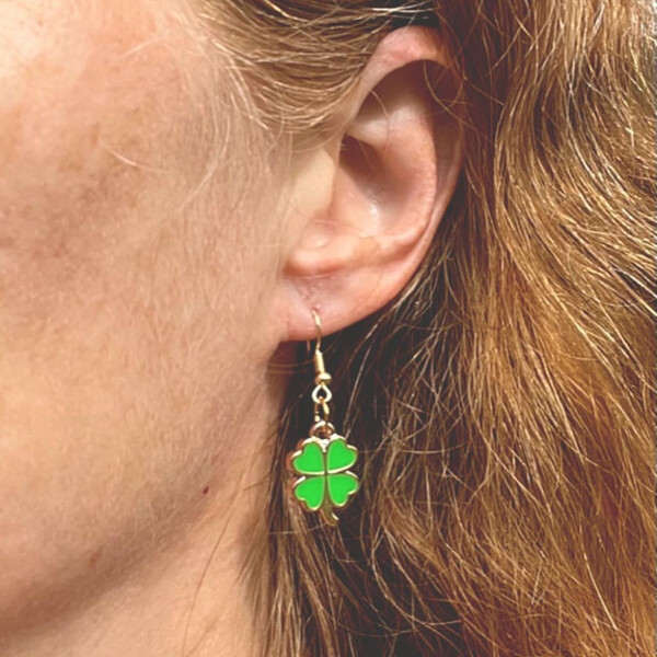 Handcrafted St. Patrick's Day Shamrock Dangle Earrings product image