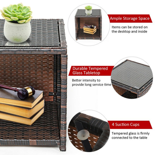 Rattan 3-Piece Outdoor Chairs and Table Set product image