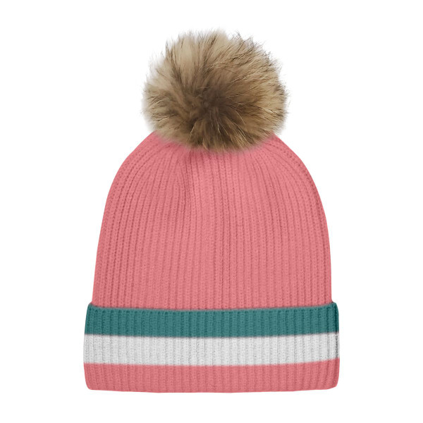 Women's Warm Knit Cuff Pom-Pom Beanie with Faux Fur Lining (2-Pack) product image