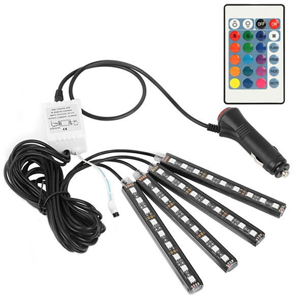36-LED Multicolor 12V Car Atmosphere Light Strips with Remote product image
