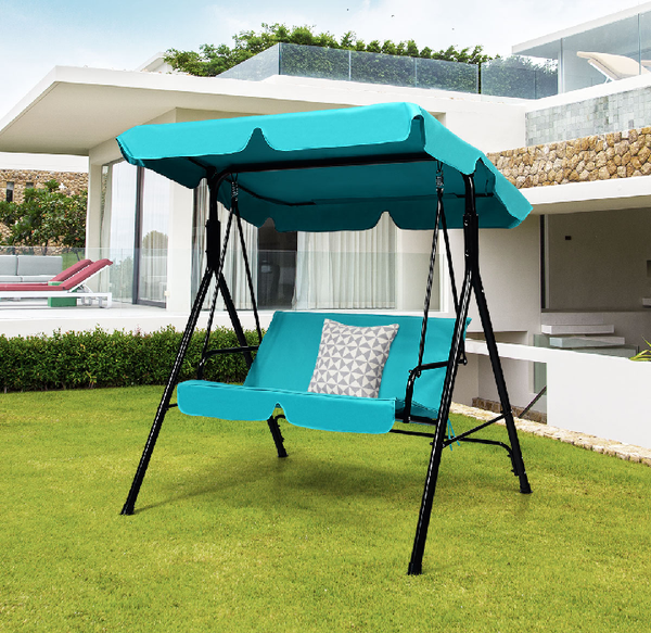 Blue Loveseat Patio Canopy Swing Glider product image