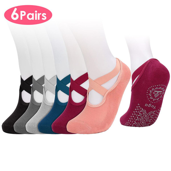 N'Polar ™ Women's Yoga Socks (6-Pair) - Pick Your Plum