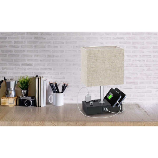 iMounTEK® Dimmable Desk Table Lamp with USB Ports and 2 AC Outlets product image