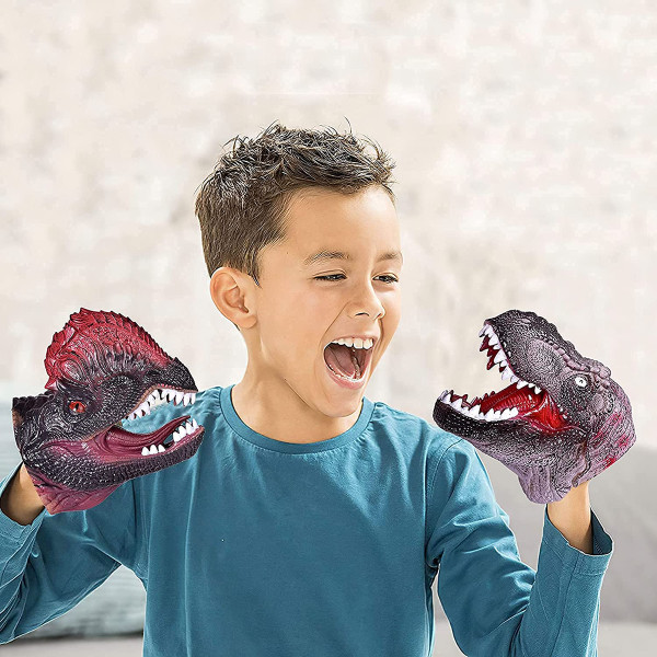 Realistic Dino Heads Glove Toy Set with Bonus Finger Puppets product image