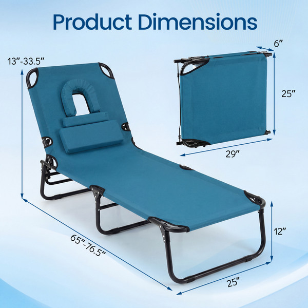 Foldable Outdoor Chaise Lounge Chair product image