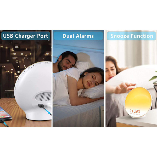 Wake-up Light Sunrise Alarm Clock with Dual Alarms, FM Radio & 7 Natural Sounds product image