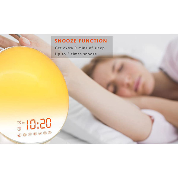 Wake-up Light Sunrise Alarm Clock with Dual Alarms, FM Radio & 7 Natural Sounds product image