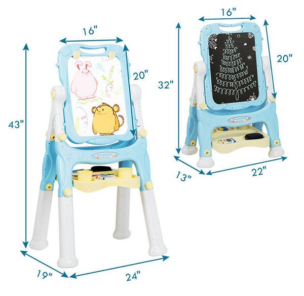 Height Adjustable Kids' Magnetic Double Sided Easel  product image