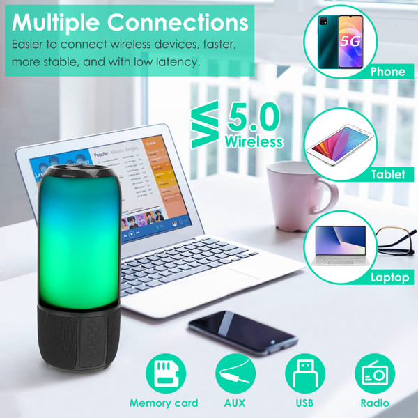 iMounTEK® Wireless Lighted Portable Speaker with Color-Changing Light product image