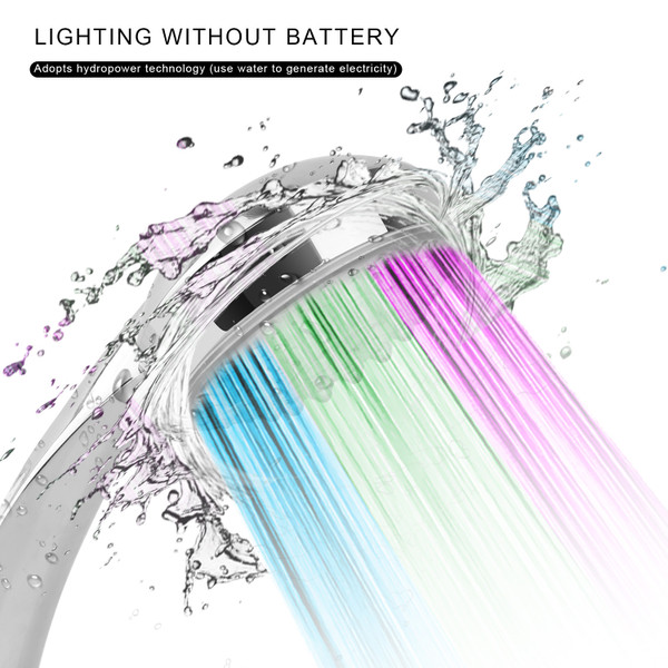 iMounTEK® Water-Powered LED Shower Head with Color-Changing Lights product image