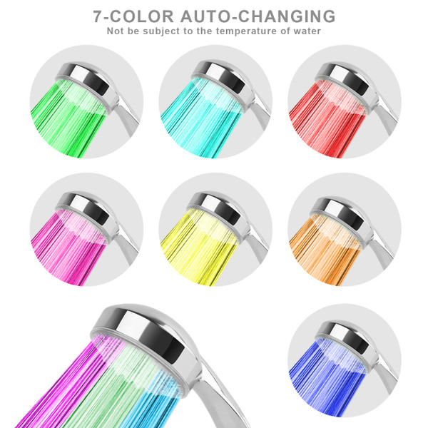 iMounTEK® Water-Powered LED Shower Head with Color-Changing Lights product image