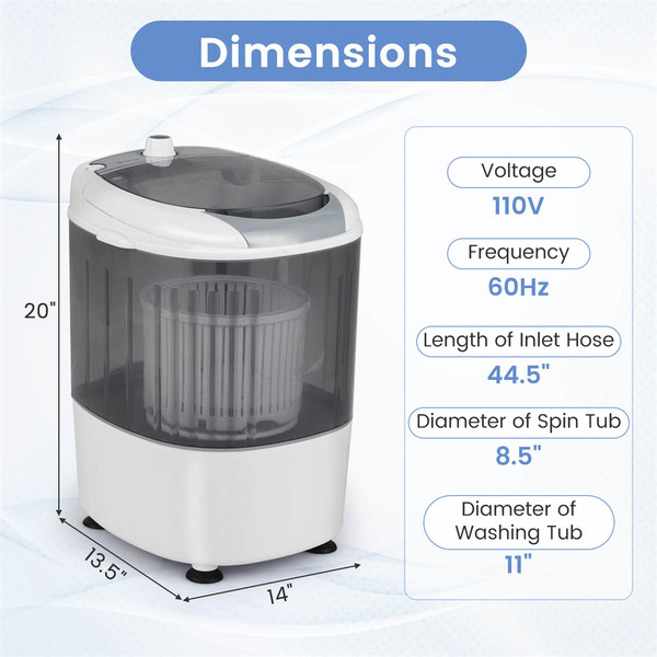 Portable 5.5-Pound Mini Electric Washing Machine product image