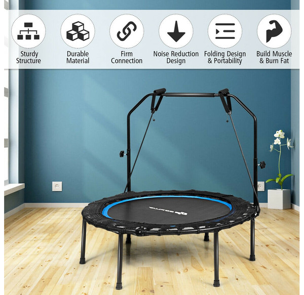 Foldable 40-Inch Fitness Trampoline with Resistance Bands product image