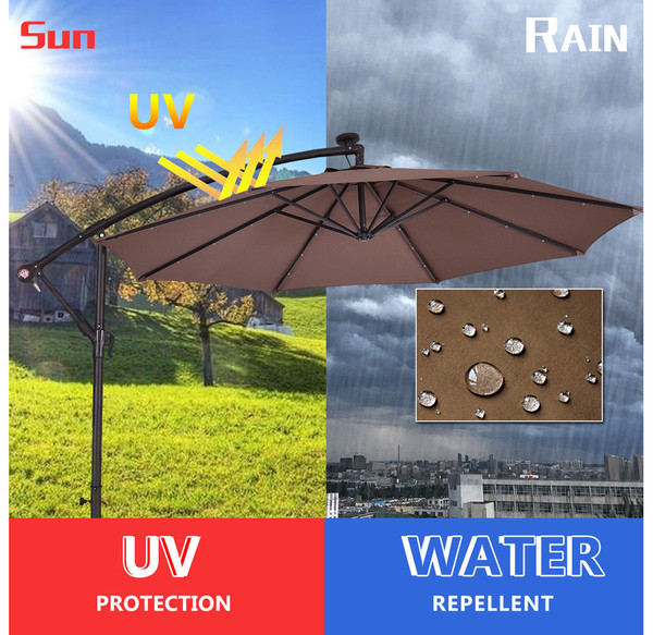 10' Hanging Solar LED Patio Sun Shade Umbrella product image