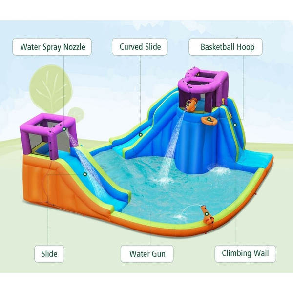 Inflatable 6-in-1 Dual Slide Water Park Bounce House product image