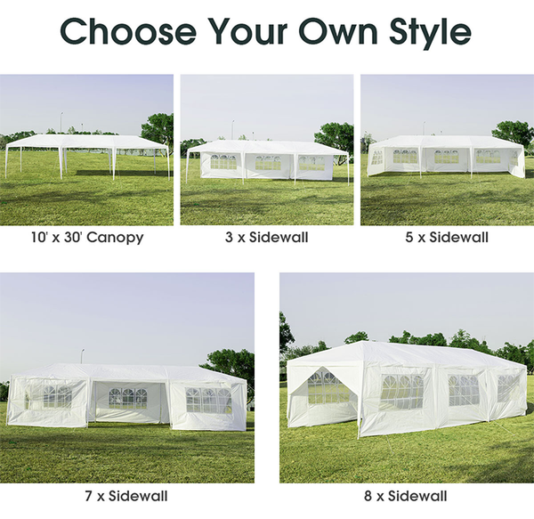 Heavy-Duty 10' x 30' Canopy Tent with 6 Walls product image