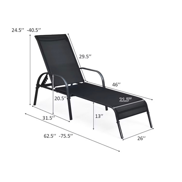 Outdoor Patio Chaise Lounge Chairs (Set of 2) product image