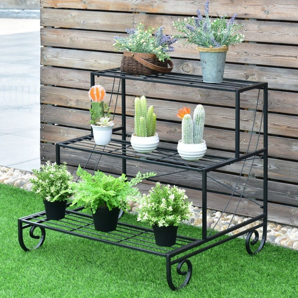 Outdoor 3-Tier Metal Plant Stand product image