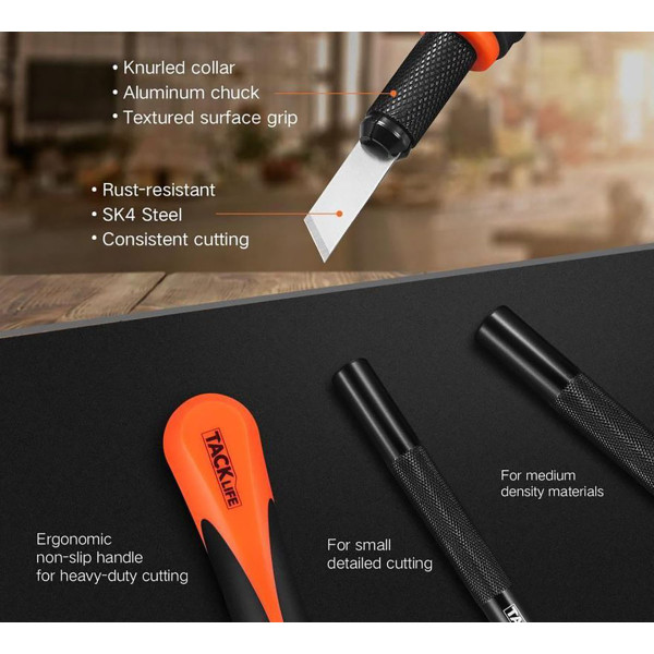 TACKLIFE® 22-Piece Premium Carving Utility Knife Kit with Case, CKH01 product image