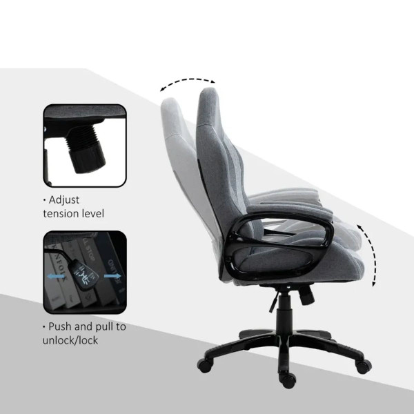 Ergonomic High Back Office Chair with Padded Armrests & Swivel Wheels product image