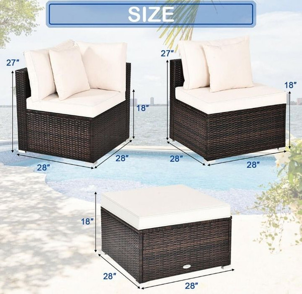 Rattan Outdoor Loveseat, Armless Chair and Table Set product image