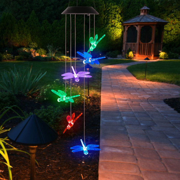 Solarek™ Solar LED Dragonfly Chime Light product image