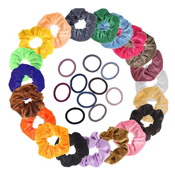 30-Piece Premium Velvet Elastic Hair Scrunchies + Hair Ties product image
