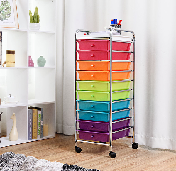 Rolling 10-Drawer Utility Organizer Cart product image