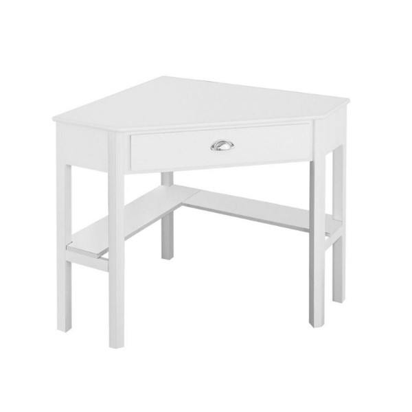White Wood Corner Computer Desk product image