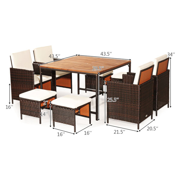 9-Piece Rattan Outdoor Patio Dining Set product image