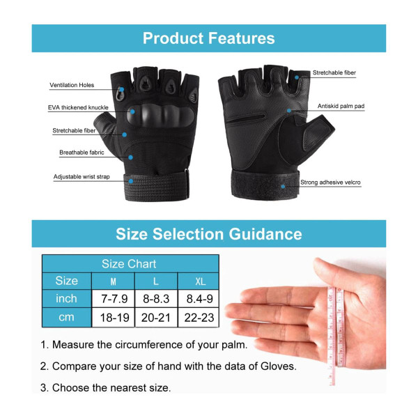 Tactical Military Fingerless Airsoft Gloves product image