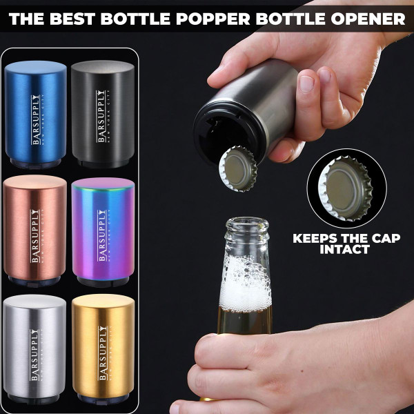 Push-down & Pop-off Automatic Magnetic Beer Bottle Opener (2-Pack) product image