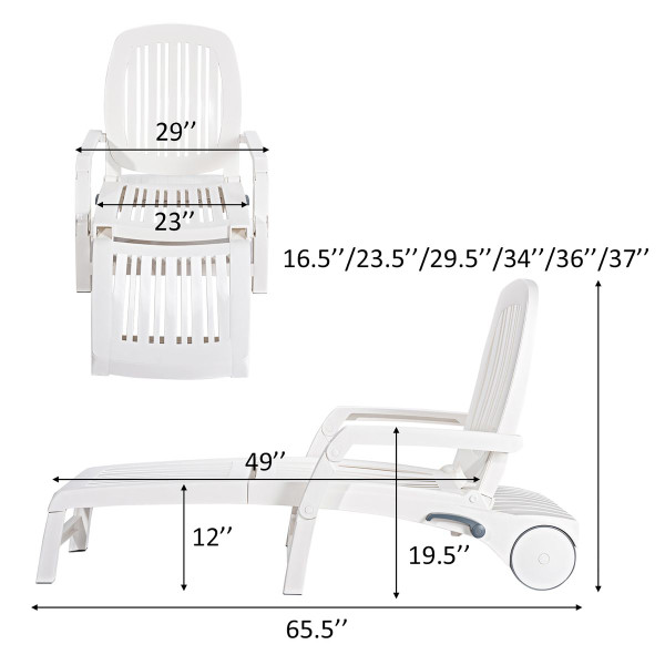 White Patio Lounge Chair (Set of 2) product image